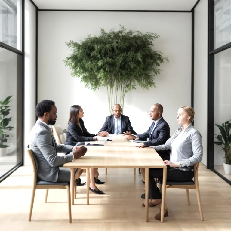 Executives engaging in mindful training